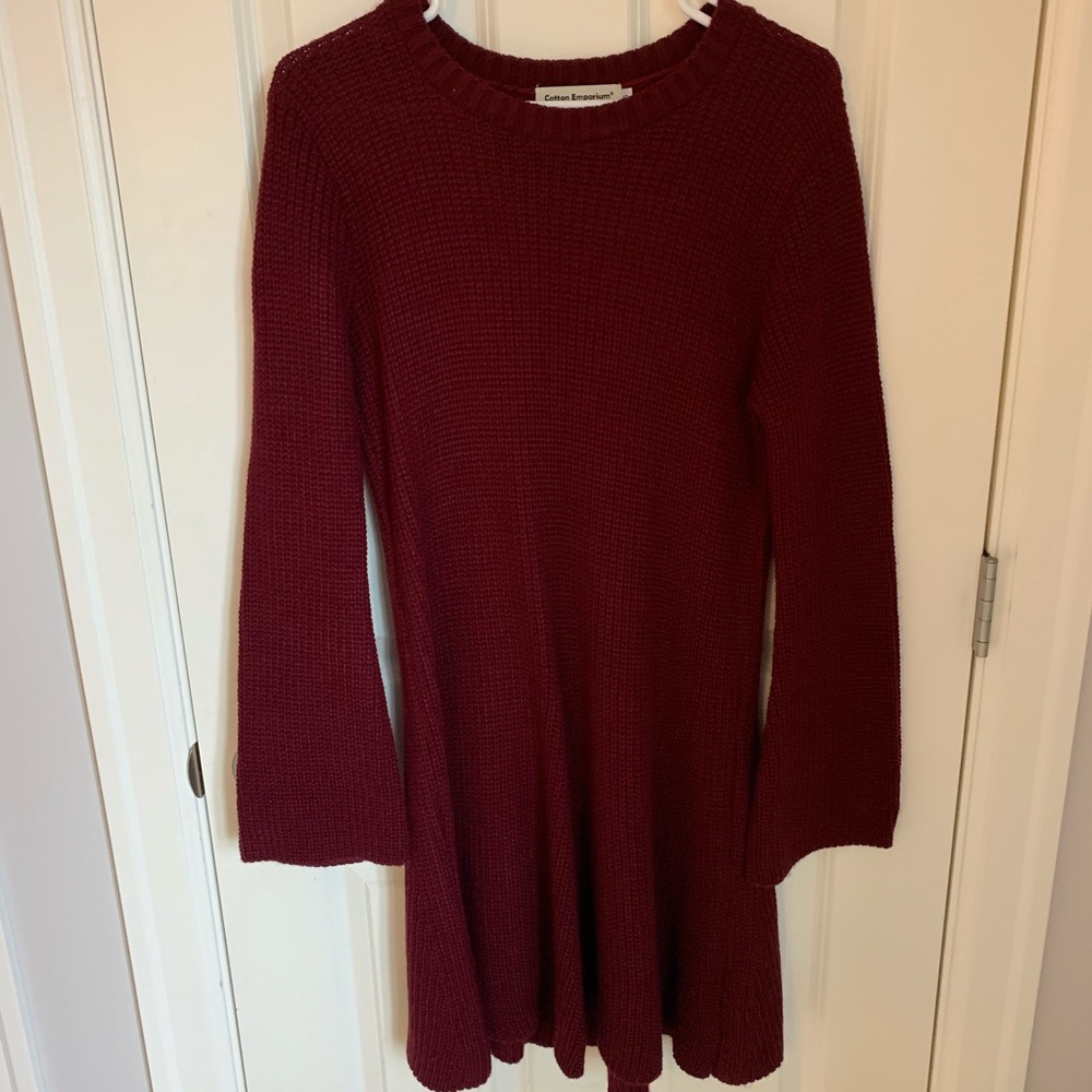 maroon sweater dress